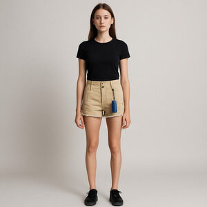 Roma Studio Khaki Side Tie Shorts Size 13